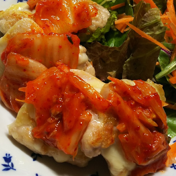 鶏もものチーズキムチ焼き レシピ 作り方 By うんめぇ 楽天レシピ